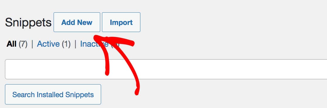 Add new code snippet button