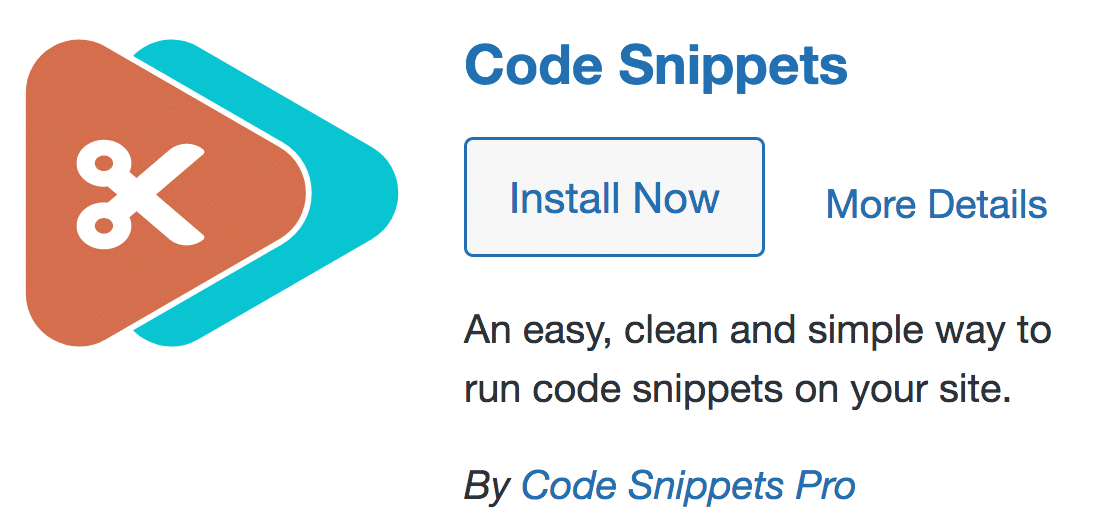 The Code Snippets plugin