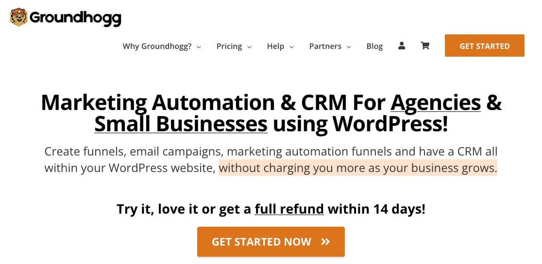 Groundhogg CRM website