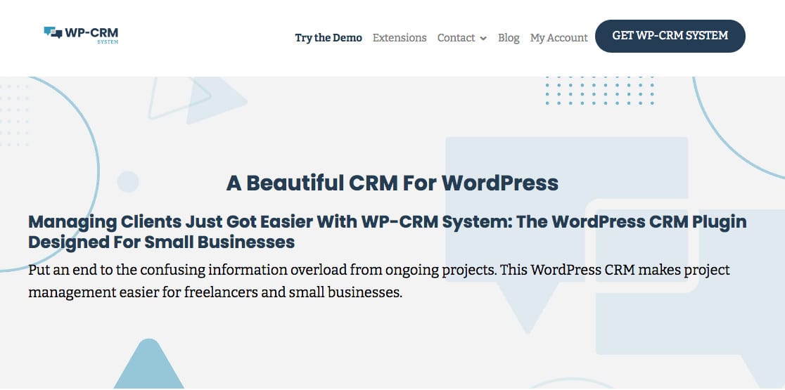 WP CRM homepage