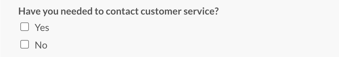 customer service contact checkbox field