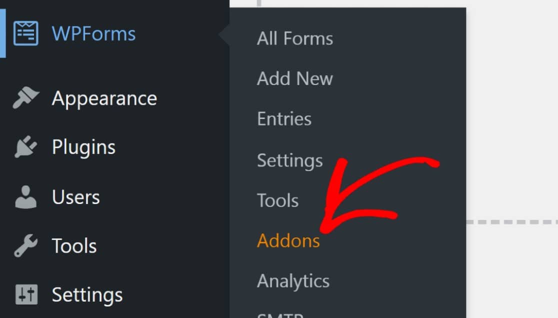 Accessing WPForms addons
