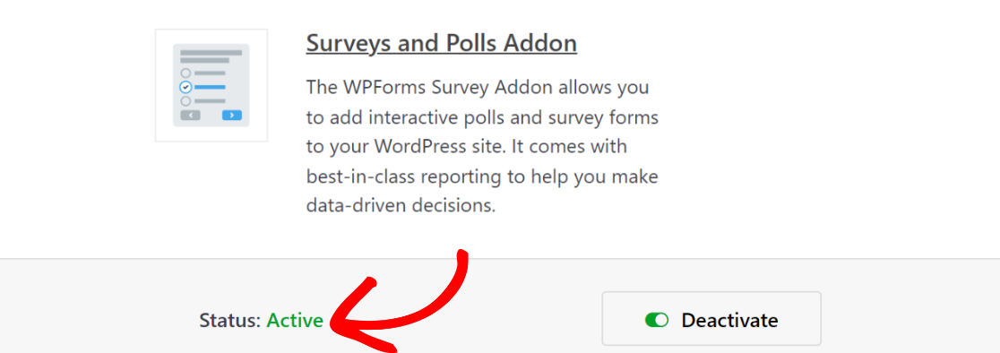 activate surveys and polls addon