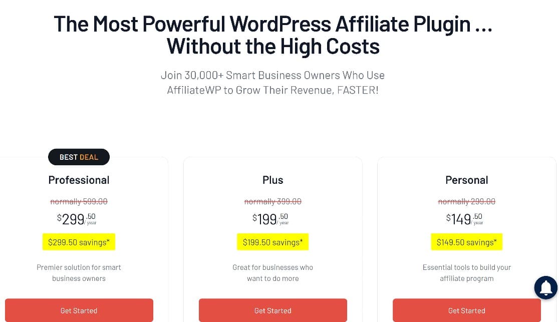 affiliatewp pricing