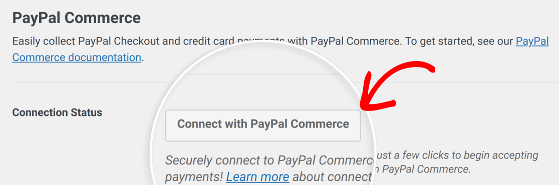 Connect to PayPal Commerce