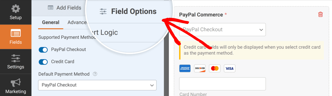 PayPal Commerce Field Options