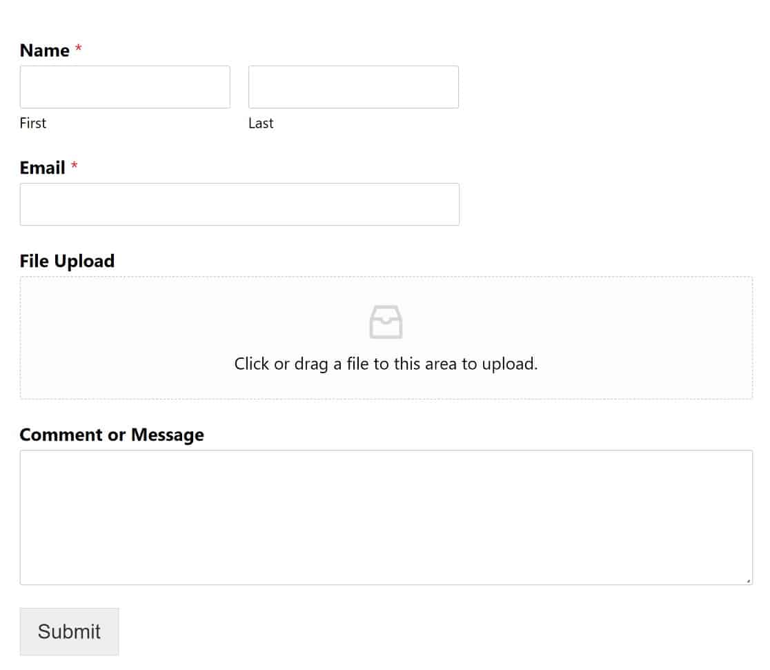 file upload form frontend