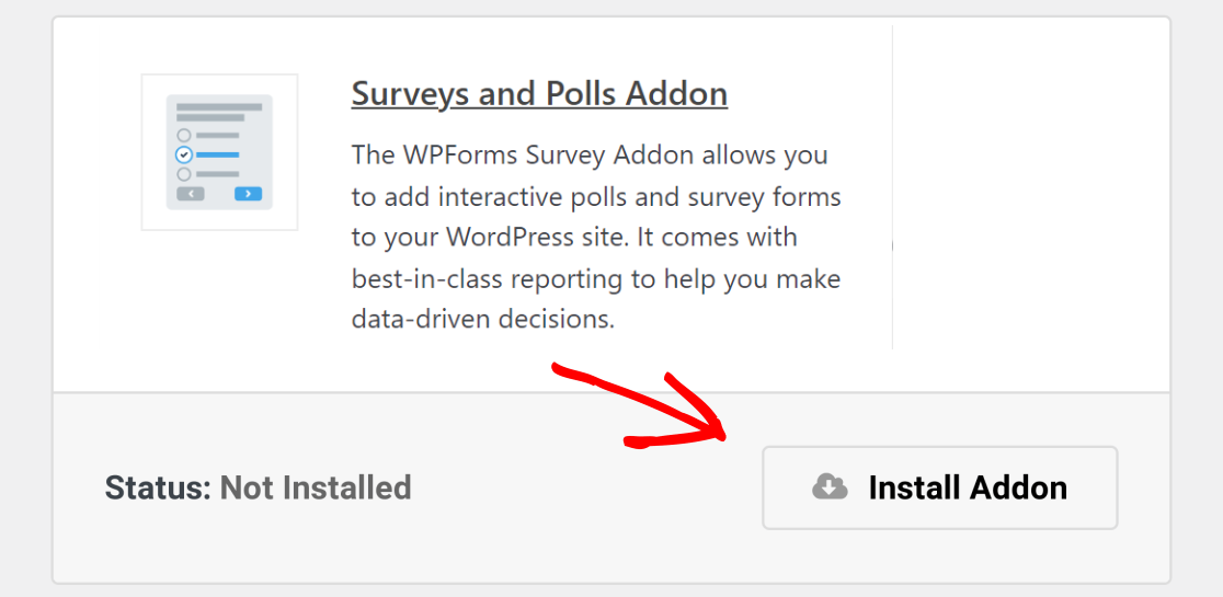 Install the Surveys and Polls addon