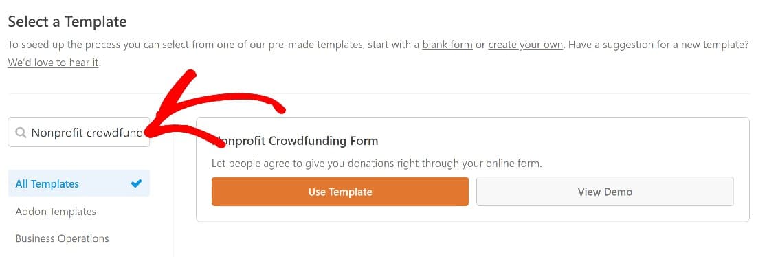 nonprofit crowdfunding form