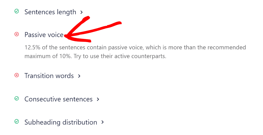 passive voice percentage