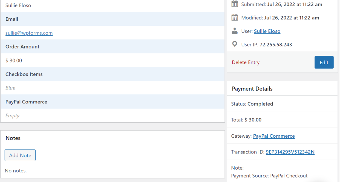 PayPal commerce entry