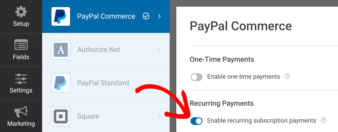 recurring payments PayPal Commerce