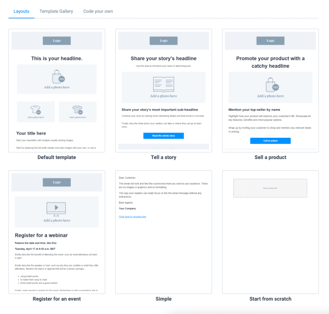 select-a-template-layout