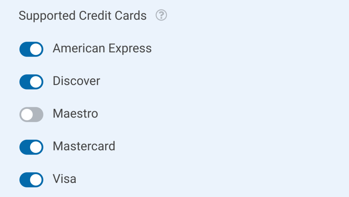 supported credit cards paypal commerce