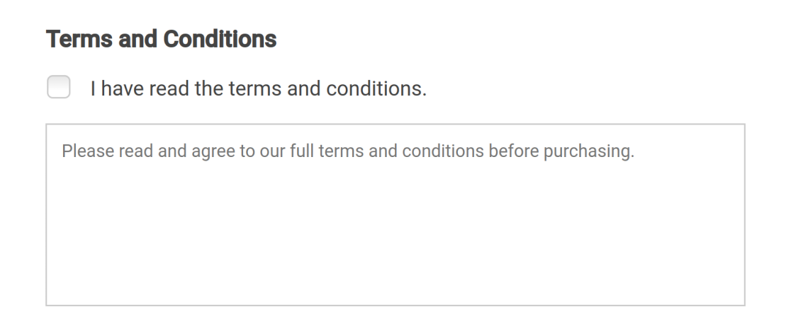 Example terms and conditions