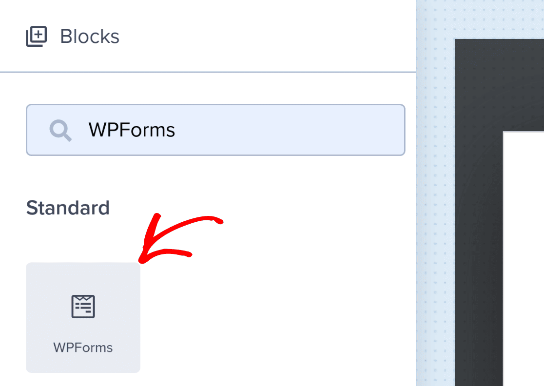 The WPForms block in OptinMonster
