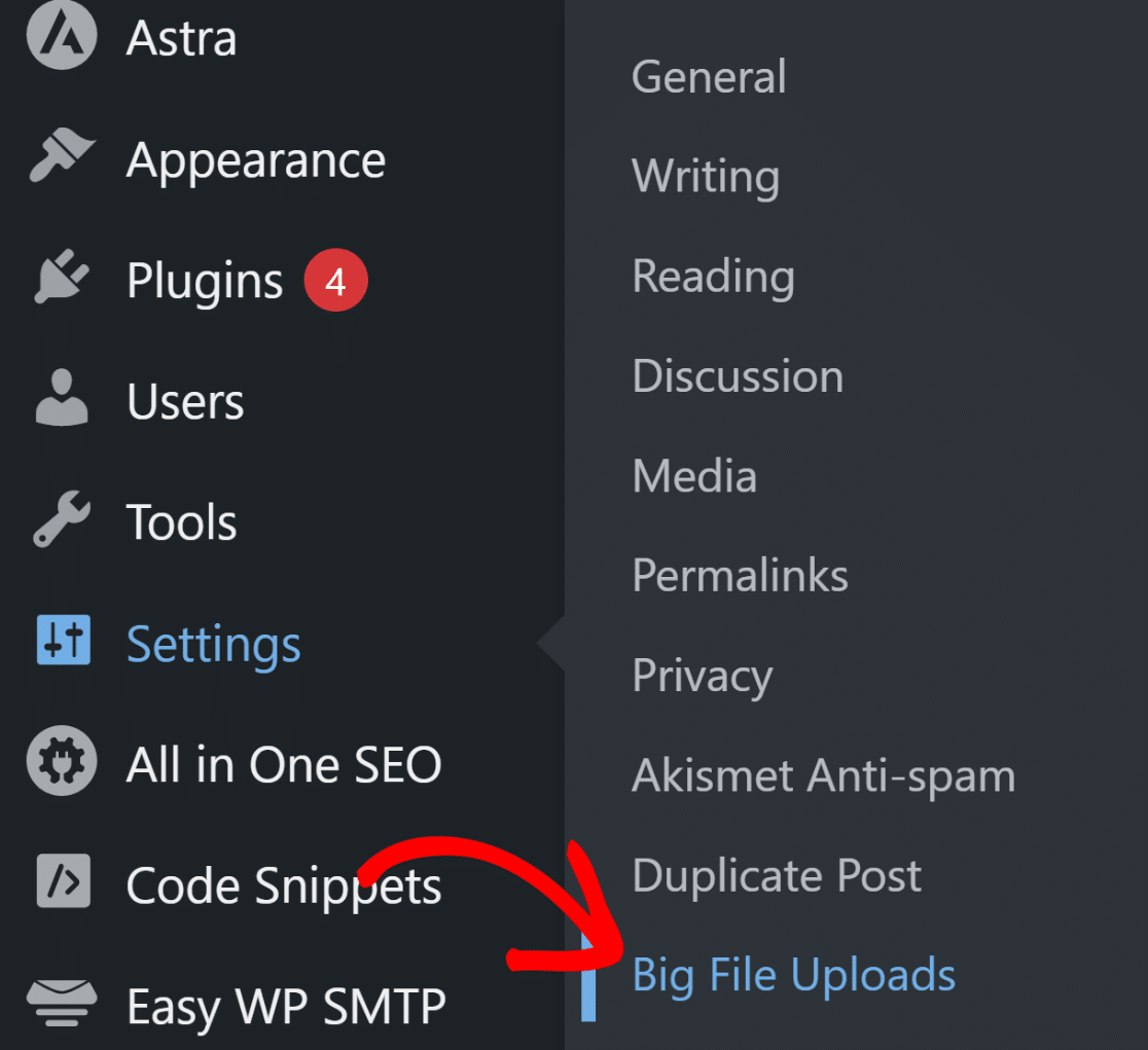 Big file uploads settings