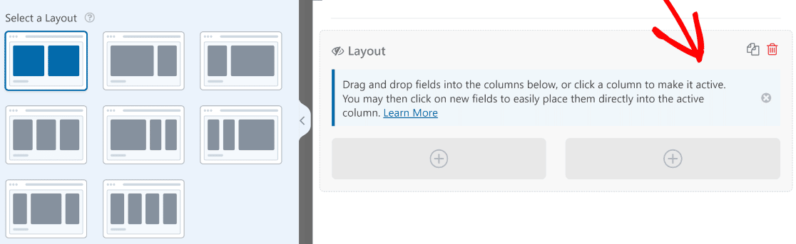 click layout field