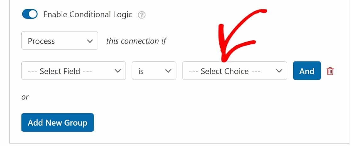 conditional logic select choice