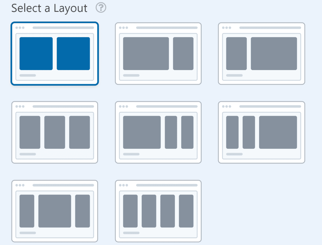 WPForms form layout presets
