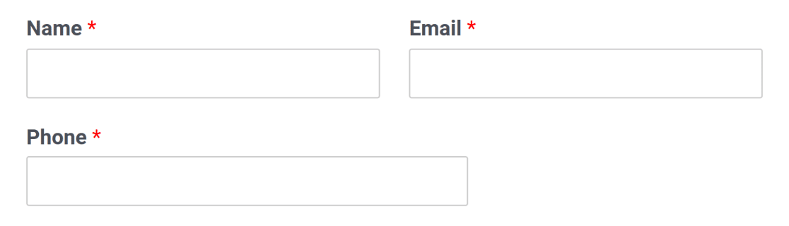 A two-column form layout