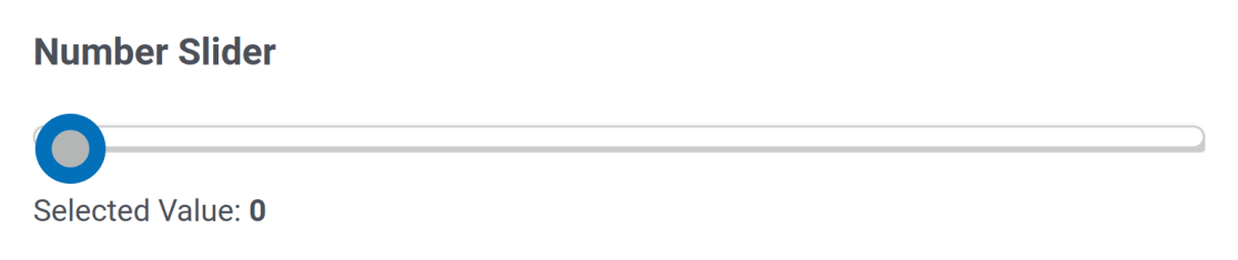 A Number Slider field