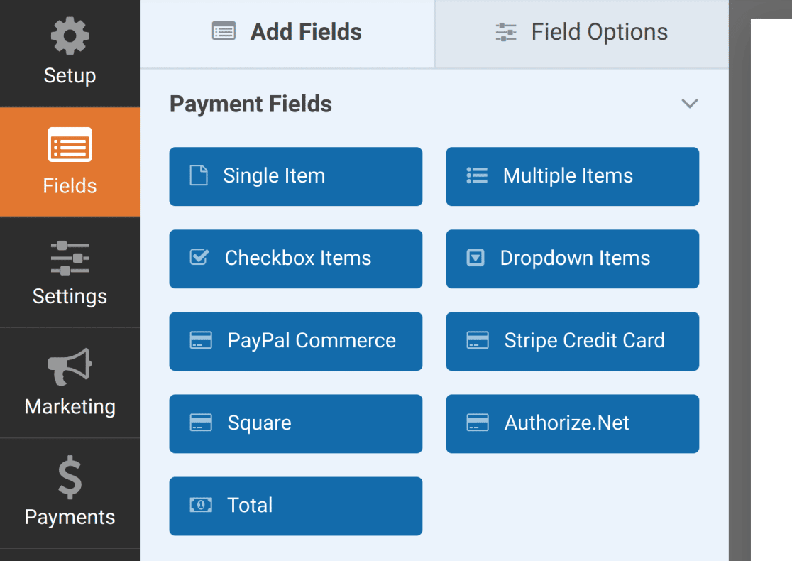 The WPForms Payment Fields