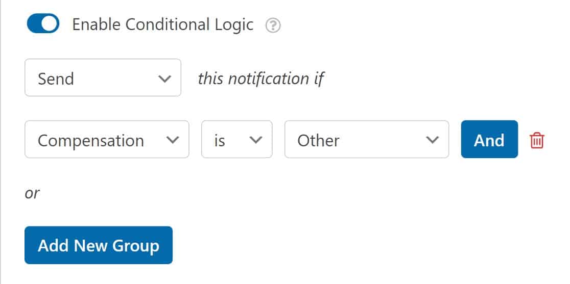 send notification conditional logic