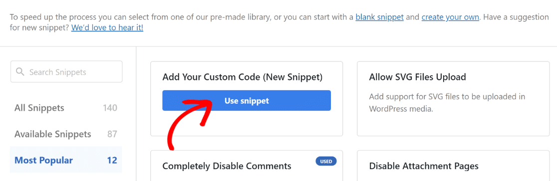 Use snippet