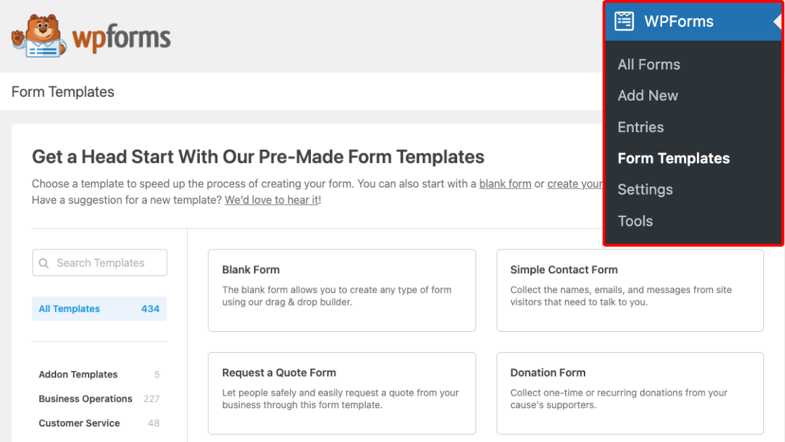 view-form-templates-screen