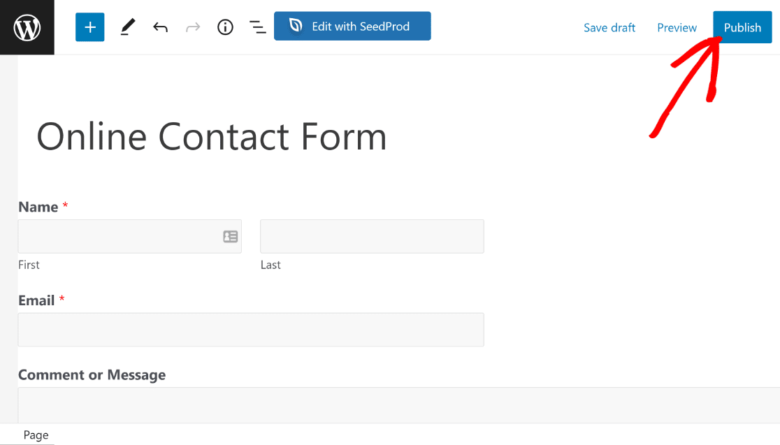 Publish form