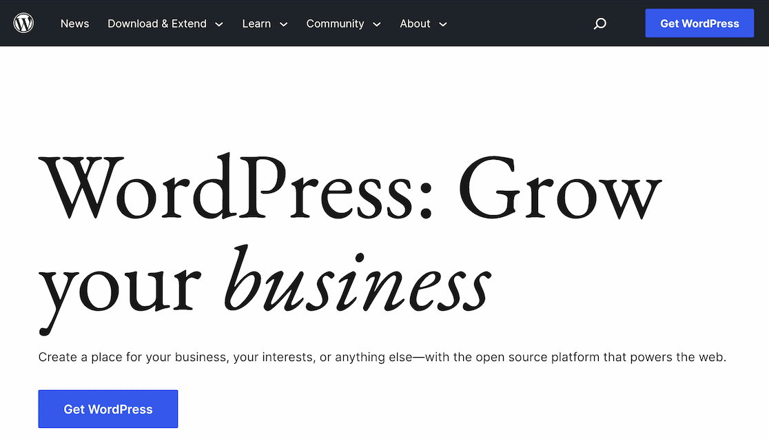 WordPress.org home page
