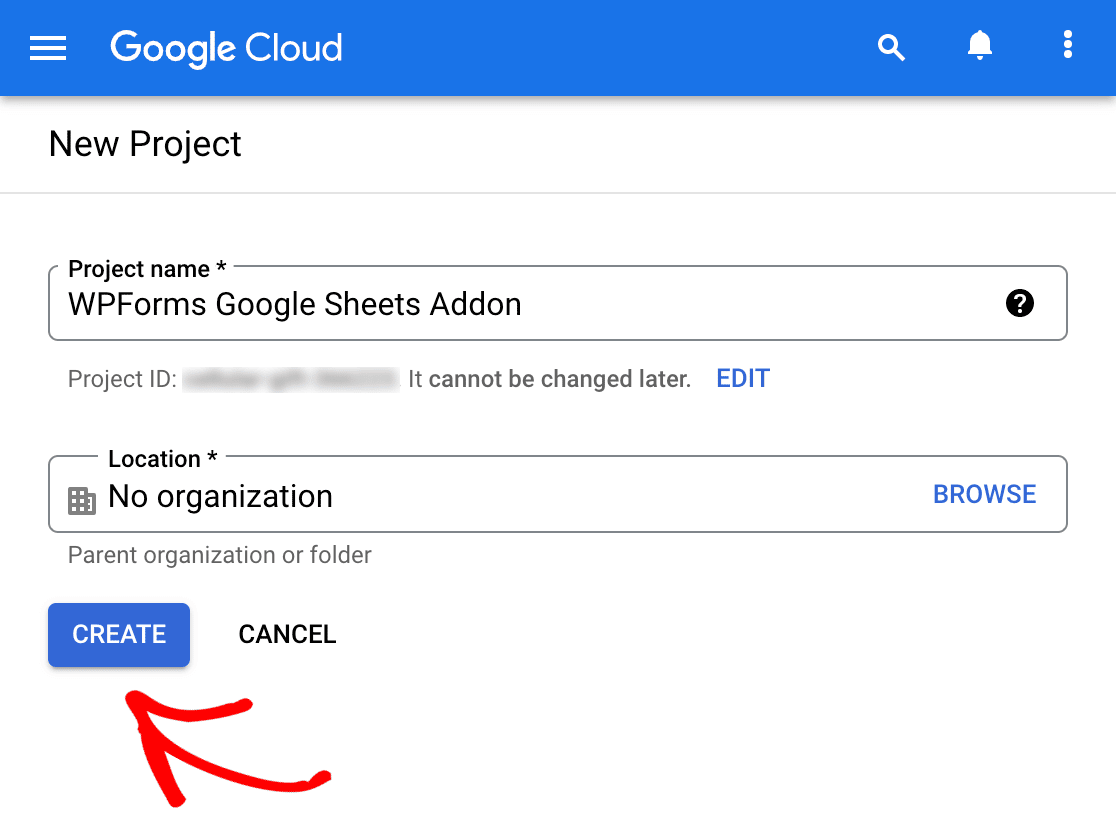 add-project-name-and-click-create