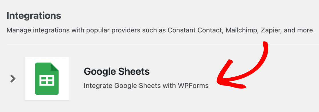 Integrate Google Sheets with WPForms