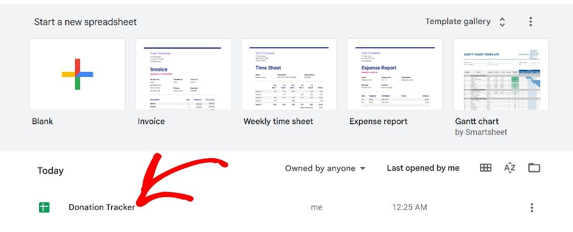 donation tracker google sheets