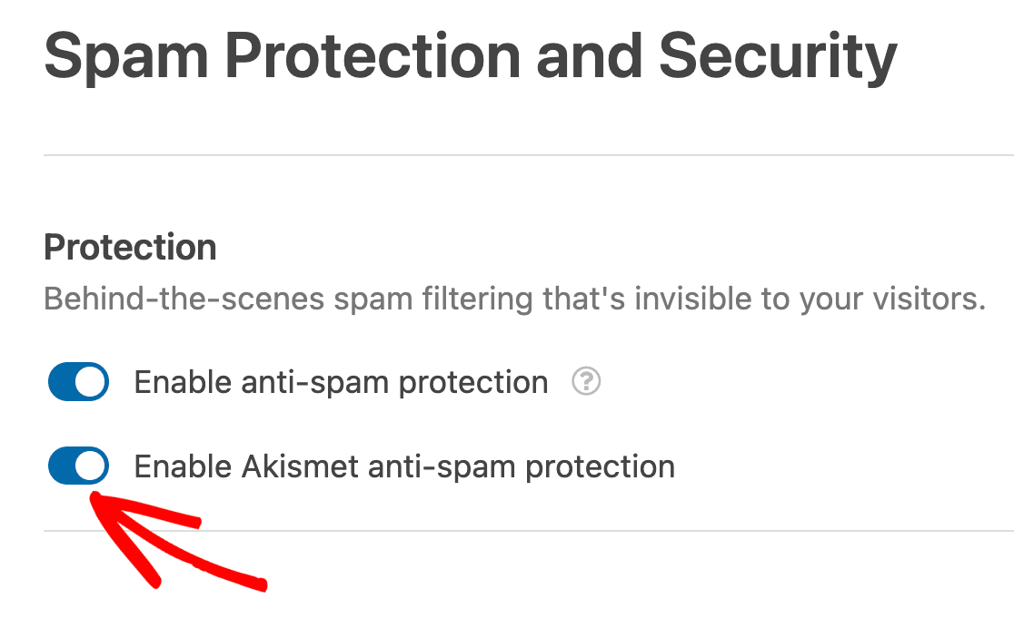 enable akismet anti spam protection