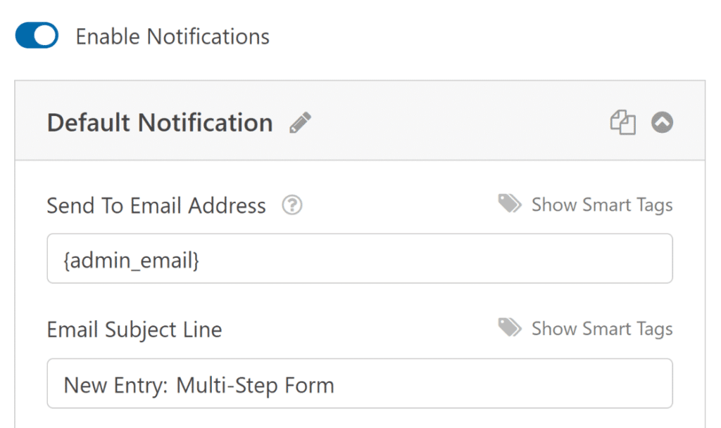 form notification