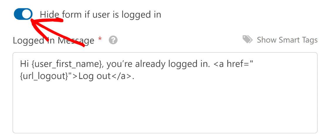 Hide form for logged in users