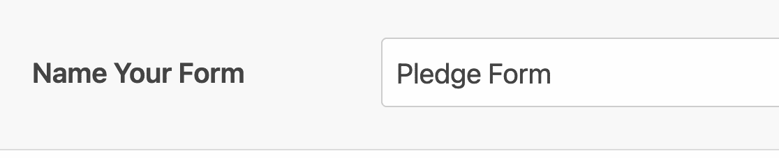 Naming your pledge form