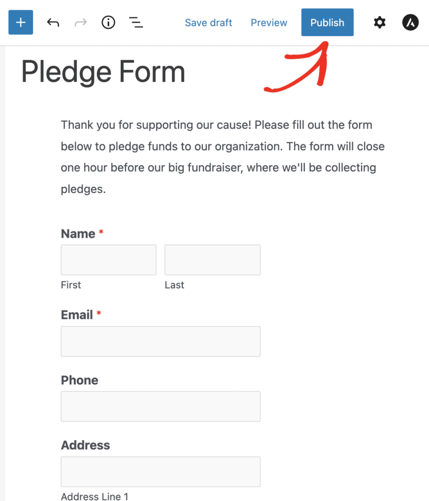 How to Make an Online Pledge Form in WordPress (Easily)