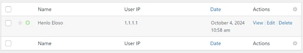 user ip address form entry