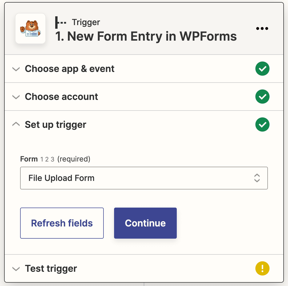 Connecting your file upload form to Zapier