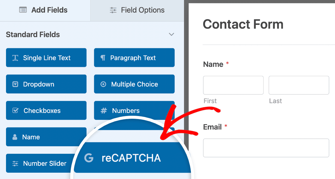 Enable reCAPTCHA on a form