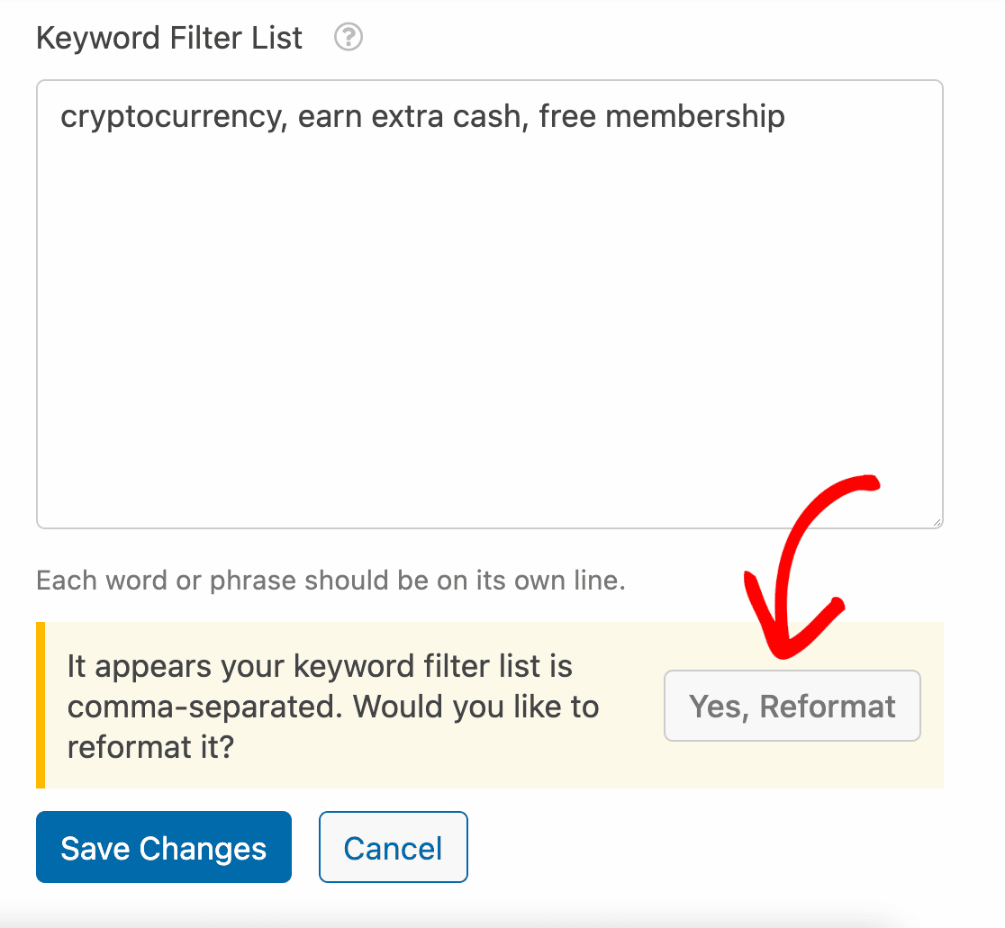 Click yes reformat button