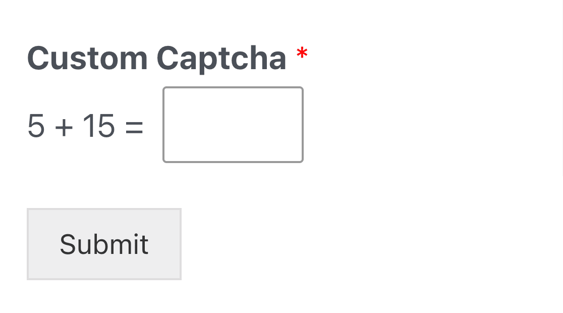 Custom captcha number