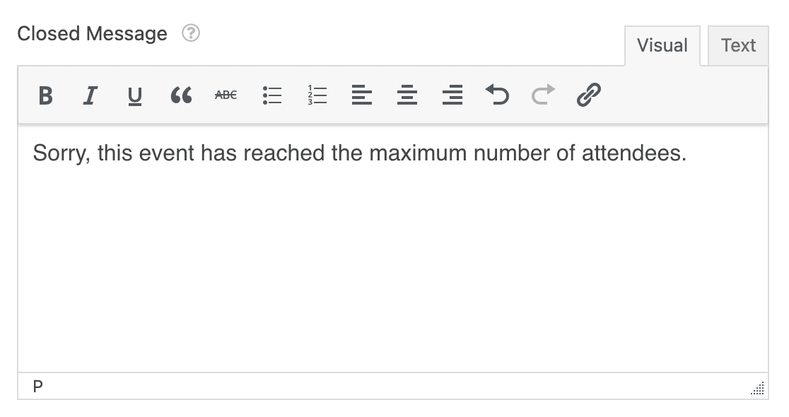 Customizing the closed message for a form with an entry limit