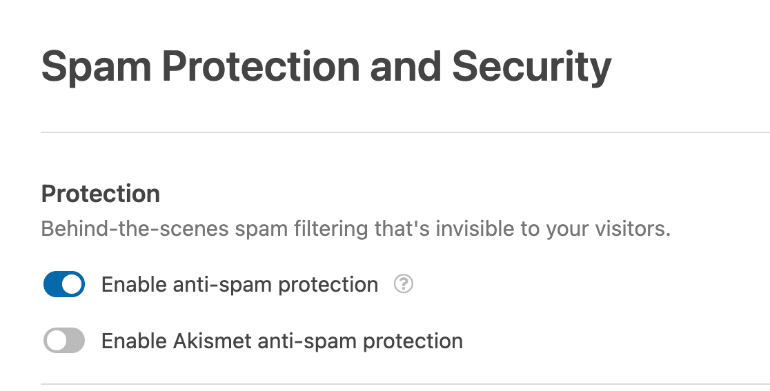 Enable anti-spam protection in WPForms