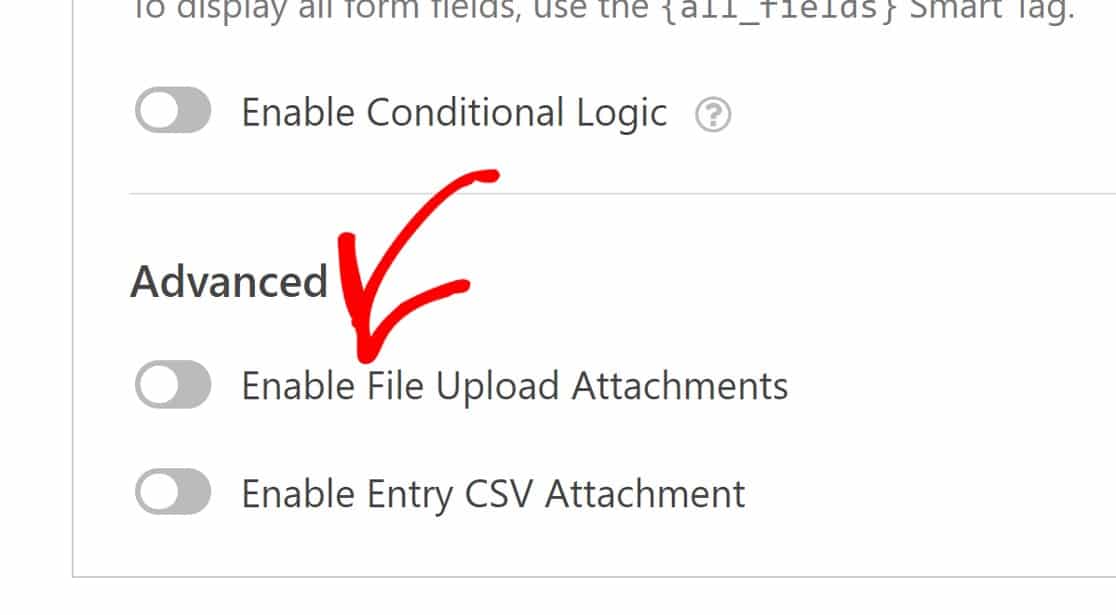 enable file upload attachments