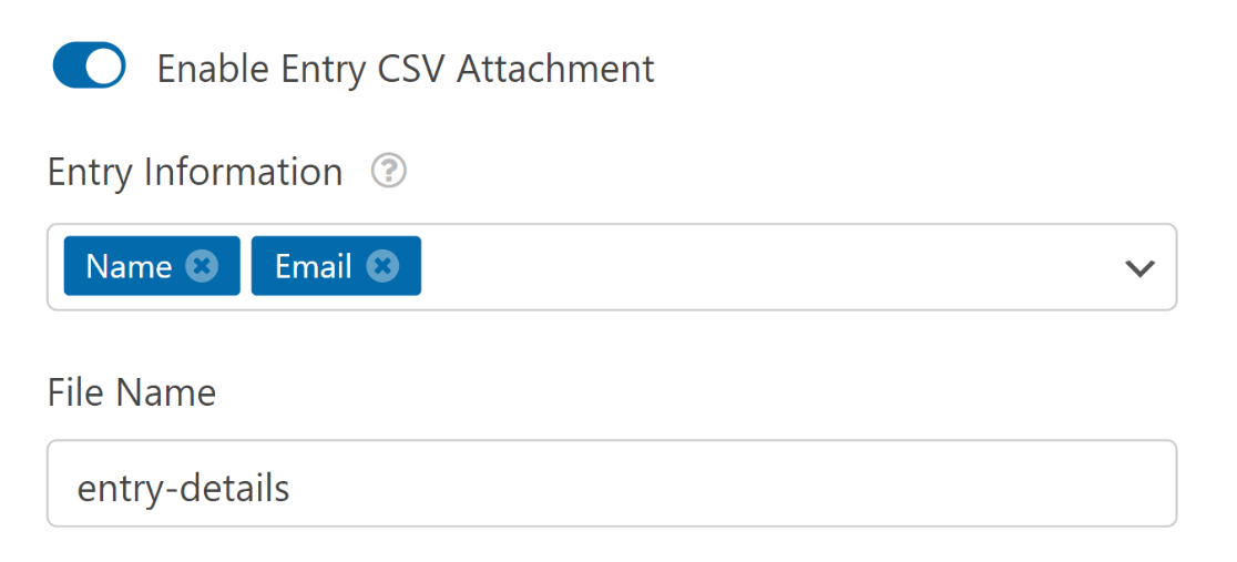 Entry CSV attachment