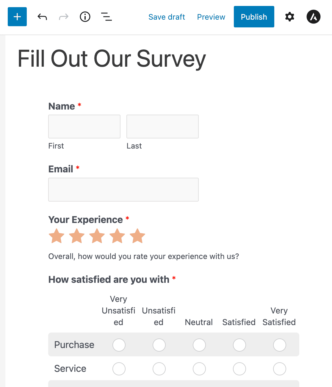 Publishing your survey form